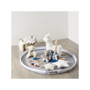 Παιδικό Στρογγυλό Χαλάκι και Τσάντα Αποθήκευσης 2 σε 1 140 cm Χρώματος Γκρι Atmosphera 158694B - Image 2