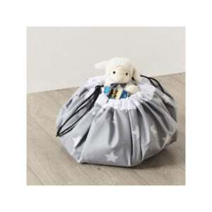 Παιδικό Στρογγυλό Χαλάκι και Τσάντα Αποθήκευσης 2 σε 1 140 cm Χρώματος Γκρι Atmosphera 158694B - Image 3