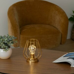 Atmosphera Μεταλλικό Διακοσμητικό Φανάρι με 10 Λαμπτήρες Micro-LED - Χρυσό 161940 - Image 3