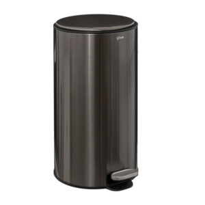 Μεταλλικός Κάδος Απορριμμάτων από Ανοξείδωτο Ατσάλι 30 Lt Black Inox Delta 5Five Simply Smart 164753G
