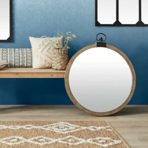 Atmosphera Επιτοίχιος Στρογγυλός Καθρέφτης με Ξύλινο Σκελετό στα 50 εκ. 167025 - Image 3