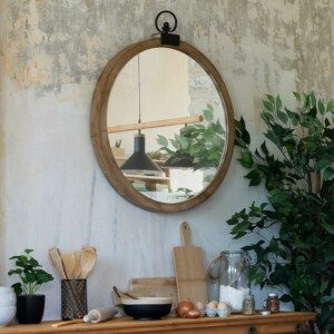 Atmosphera Επιτοίχιος Στρογγυλός Καθρέφτης με Ξύλινο Σκελετό στα 50 εκ. 167025 - Image 5