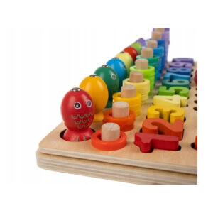Ξύλινο Εκπαιδευτικό Παιχνίδι με Χρωματιστές Σφαίρες Αριθμητικά Σύμβολα και Κρίκους 30 x 30 x 7.5 cm Kruzzel 17252 - Image 2