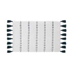 Βαμβακερό Χαλάκι Μπάνιου με Pompom 75 x 50 x 1 cm Χρώματος Πετρόλ 5Five Simply Smart 174631D