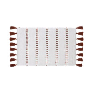 Βαμβακερό Χαλάκι Μπάνιου με Pompom 75 x 50 x 1 cm Χρώματος Κεραμιδί 5Five Simply Smart 174631E - Image 3