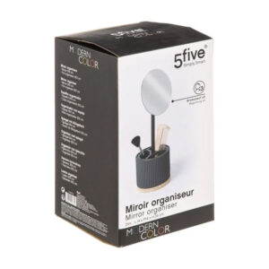 Βάση Οργάνωσης Καλλυντικών με Καθρέπτη 14 x 14 x 35 cm Χρώματος Ανθρακί 5Five Simply Smart 174681B - Image 4