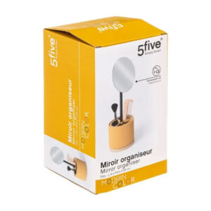 Βάση Οργάνωσης Καλλυντικών με Καθρέπτη 14 x 14 x 35 cm Χρώματος Μουσταρδί 5Five Simply Smart 174681C - Image 4