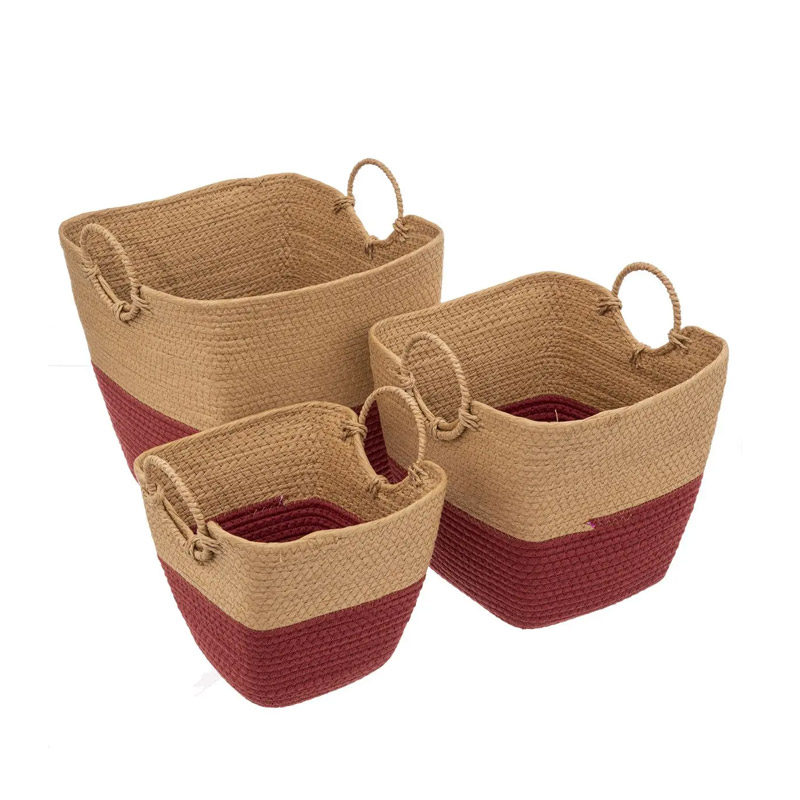 Σετ Ψάθινα Καλάθια Αποθήκευσης 37 x 32.5 x 36 cm 3 τμχ 5Five Simply Smart 174746C Σετ Ψάθινα Καλάθια Αποθήκευσης 37 x 32.5 x 36 cm 3 τμχ 5Five Simply Smart 174746C