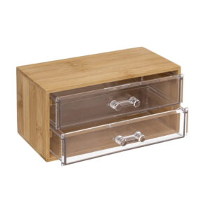 Ξύλινη Κοσμηματοθήκη - Μπιζουτιέρα από Μπαμπού με 2 Συρτάρια 19 x 9.6 x 11 cm 5Five Simply Smart 174805 - Image 2