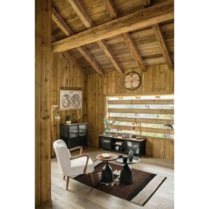 Atmosphera Μοντέρνο Επιδαπέδιο Φωτιστικό με Ξύλινο Σκελετό σε Μπεζ Χρώμα 181940 - Image 2