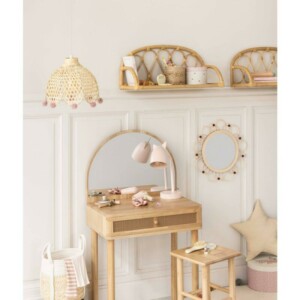 Atmosphera Παιδικό Φωτιστικό Οροφής Μπεζ από Bamboo με Ροζ Πομ-Πομ και Καλώδιο 80εκ. 188217 - Image 5