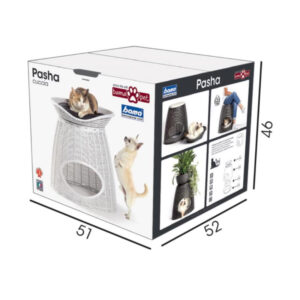 Διπλό Κρεβάτι-Σκαμπό Κατοικίδιων με 2 Μαξιλάρια 52 x 50 x 46/55 cm Χρώματος Ανθρακί Pasha Bama 19162 - Image 3