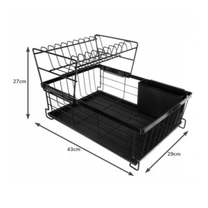 Διώροφη Μεταλλική Πιατοθήκη Στεγνωτήριο 43 x 29 x 27 cm Ruhhy 19163 - Image 3