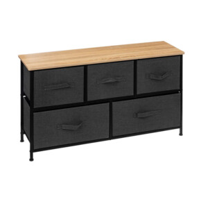 Μεταλλική Συρταριέρα με 5 Υφασμάτινα Συρτάρια 100 x 30 x 55 cm 5Five Simply Smart 193559 - Image 4