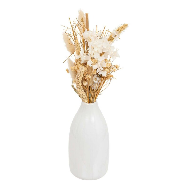 Atmosphera Διακοσμητικό Κεραμικό Βάζο Λευκό με Μπεζ Αποξηραμένα Λουλούδια 198137 Atmosphera Διακοσμητικό Κεραμικό Βάζο Λευκό με Μπεζ Αποξηραμένα Λουλούδια 198137