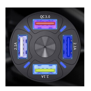 Φορτιστής Αυτοκινήτου με 3 Θύρες USB 2.1A και 1 USB QC 3.0 LED Xtrobb 19907 - Image 2