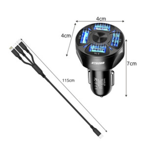 Φορτιστής Αυτοκινήτου με 3 Θύρες USB 2.1A και 1 USB QC 3.0 LED Xtrobb 19907 - Image 5