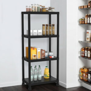 Πλαστική Ραφιέρα Αποθήκευσης με 4 Ράφια 61 x  31 x 131 cm Μαύρο 20020027 AQUILA - Image 3