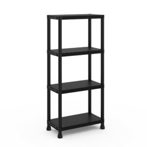 Πλαστική Ραφιέρα Αποθήκευσης με 4 Ράφια 61 x  31 x 131 cm Μαύρο 20020027 AQUILA - Image 4