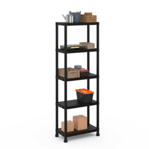 Πλαστική Ραφιέρα Αποθήκευσης με 5 Ράφια 61 x  31 x 171 cm Μαύρο 20020029 AQUILA