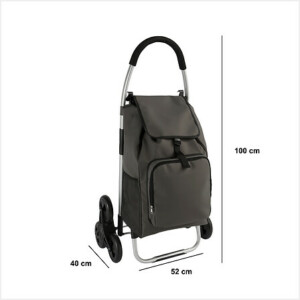 Καρότσι Αγορών με 6 Ροδάκια 52 x 40 x 100 cm Χακί 206781A 5Five Simply Smart - Image 4