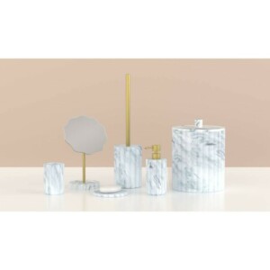 5FIVE Simply smart Επιτραπέζιος Καθρέφτης με Εφέ Μαρμάρου και Χρυσή Βάση 213340 - Image 2