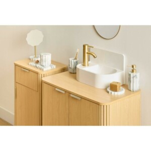 5FIVE Simply smart Επιτραπέζιος Καθρέφτης με Εφέ Μαρμάρου και Χρυσή Βάση 213340 - Image 3