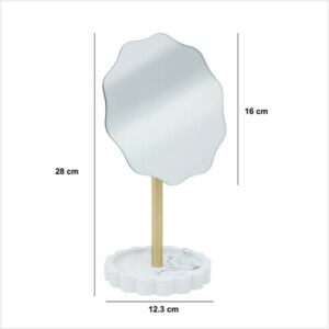5FIVE Simply smart Επιτραπέζιος Καθρέφτης με Εφέ Μαρμάρου και Χρυσή Βάση 213340 - Image 4