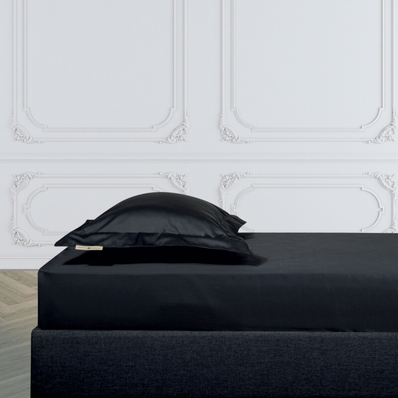 GREENWICH POLO CLUB Μαύρο Υπερδιπλό Σεντόνι με Λάστιχο 222162002259