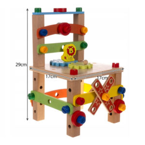 Ξύλινη Παιδική Εκπαιδευτική Πολυλειτουργική Καρέκλα 29 x 17 x 17 cm Kruzzel 22506 - Image 4