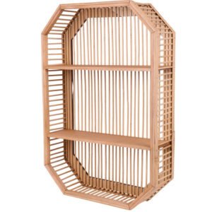 Επιτοίχια Ξύλινη Ραφιέρα με 2 Ράφια 44x12x62 cm Natural Living 225213 - Image 3