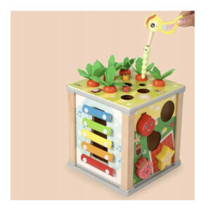 Ξύλινο Παιδικό Εκπαιδευτικό Παιχνίδι Κύβος 5 σε 1 16 x 15.5 x 15.5 cm Kruzzel 22566 - Image 4