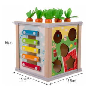 Ξύλινο Παιδικό Εκπαιδευτικό Παιχνίδι Κύβος 5 σε 1 16 x 15.5 x 15.5 cm Kruzzel 22566 - Image 5