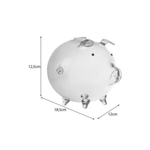 Γυάλινος Κουμπαράς Γουρουνάκι 12.5 x 18.5 x 12 cm Ruhhy 22588 - Image 2