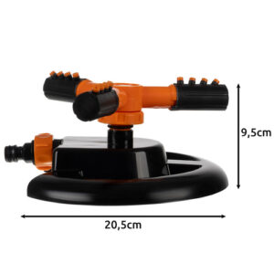 Ποτιστικό Κήπου 360° Περιστρεφόμενο με 3 Ρυθμιζόμενους ΒραχίονεςΜαύρο / Πορτοκαλί 25427 Gardlov - Image 5