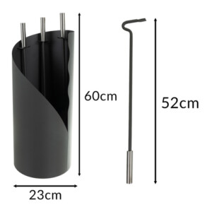 Kaminer Σετ Εργαλείων Τζακιού 4-σε-1 Απόχρωσης Μαύρο 25970 - Image 3