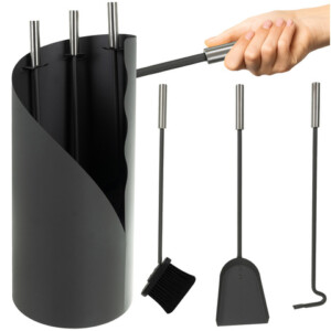 Kaminer Σετ Εργαλείων Τζακιού 4-σε-1 Απόχρωσης Μαύρο 25970