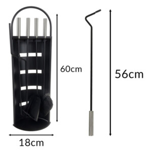 Kaminer Σετ Εργαλείων Τζακιού 5-σε-1 Απόχρωσης Μαύρο 25971 - Image 3