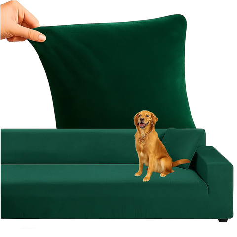 Ruhhy Γωνιακό Κάλυμμα Καναπέ – Ελαστικό Βελούδο Πράσινο 145 - 185 cm 26032