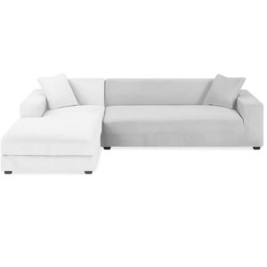 Ruhhy Γωνιακό Κάλυμμα Καναπέ – Ελαστικό Βελούδο Ανοιχτό Γκρι 145 - 185 εκ. 26035 - Image 4