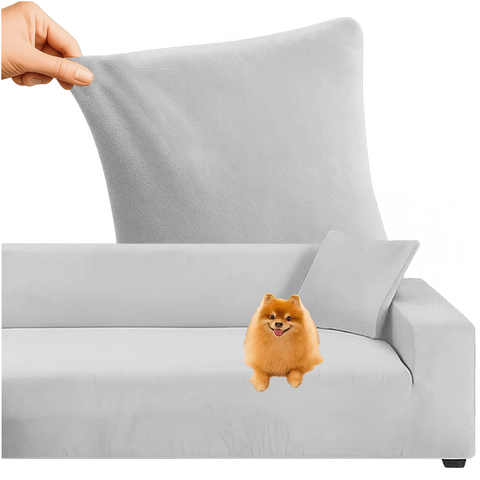 Ruhhy Γωνιακό Κάλυμμα Καναπέ – Ελαστικό Βελούδο Ανοιχτό Γκρι 145 - 185 εκ. 26035