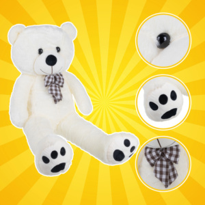 Kruzzel Λούτρινο Αρκουδάκι ύψους 140 εκ. Λευκό 26091 - Image 3