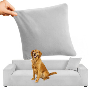 Ruhhy Γωνιακό Κάλυμμα Καναπέ - Ανοιχτό Γκρι Ελαστικό Βελούδο 190 - 230 εκ 26182