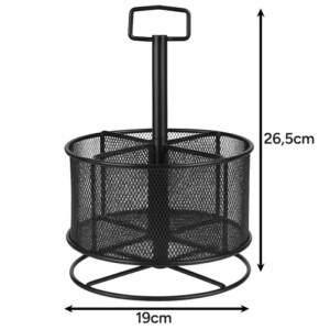 Maaleo Περιστρεφόμενος Μεταλλικός Οργανωτής Γραφείου Μαύρο με 4 Διαμερίσματα 26290 - Image 2