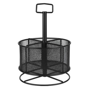 Maaleo Περιστρεφόμενος Μεταλλικός Οργανωτής Γραφείου Μαύρο με 4 Διαμερίσματα 26290 - Image 4