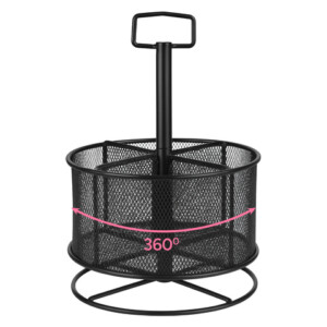 Maaleo Περιστρεφόμενος Μεταλλικός Οργανωτής Γραφείου Μαύρο με 4 Διαμερίσματα 26290 - Image 5