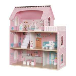 Kruzzel Ξύλινο Κουκλόσπιτο με LED και Πλήρες Σετ Επίπλων 26364 - Image 4