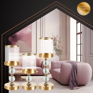 Ruhhy Σετ 3 Κηροπήγια Γυάλινα σε Χρυσό Χρώμα 26487 - Image 4