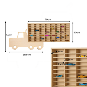 Ξύλινο Ράφι για Αυτοκινητάκια σε σχήμα Φορτηγό 80 Θέσεων 40 x 79 cm 26582 Kruzzel - Image 3