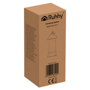 Ruhhy Φωτεινό Χριστουγεννιάτικο Φανάρι από Χαλκό με LED και Σκηνή Χιονάνθρωπου 26754 - Image 3